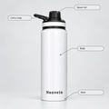 Noxvein Stainless Steel H2O Water Bottle – 750ml White